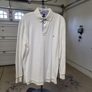 Tommy Hilfiger Men’s Long-Sleeve Polo Shirt - Off-White